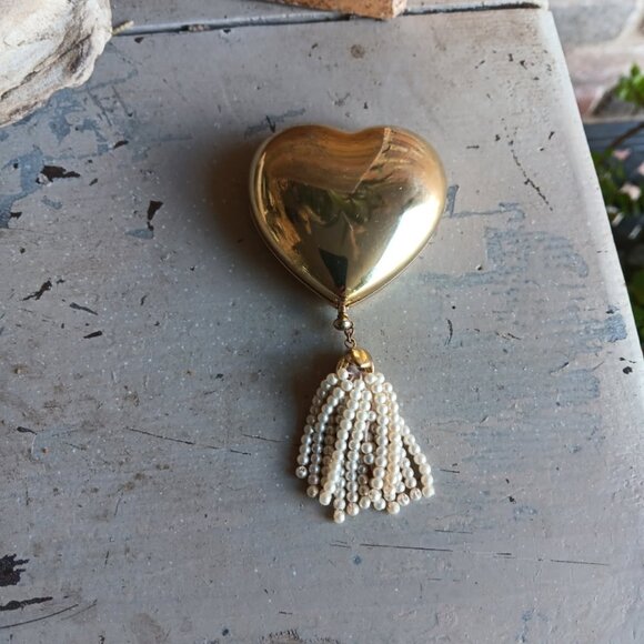 Estee Lauder Golden & Pearl Heart Lucidity Powder Compact 90's - Picture 6 of 7